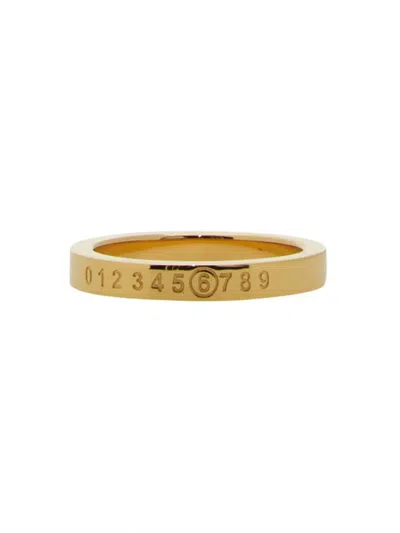 Mm6 Maison Margiela Anello Con Logo In Gold