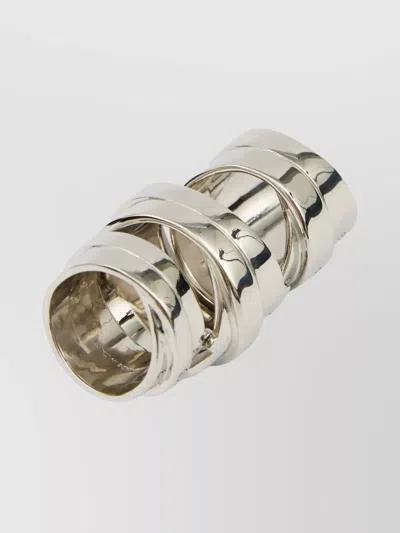 Mm6 Maison Margiela Numeric Engraved Ring Polished Finish In Metallic