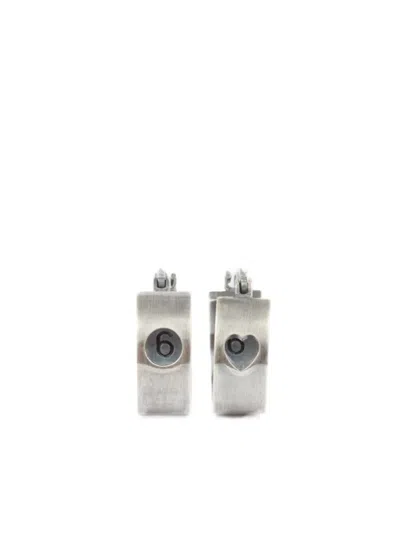 Mm6 Maison Margiela Numeric Hoop Earrings In Silver