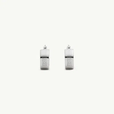 Mm6 Maison Margiela Numeric Hoop Earrings In Silver