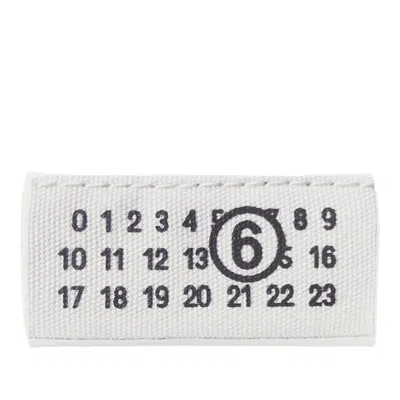 Mm6 Maison Margiela 'numeric Label' Faux Leather Clutch In White