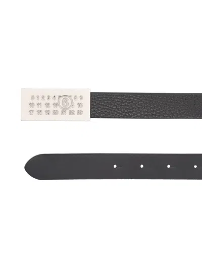 Mm6 Maison Margiela Numeric Leather Belt In Brown