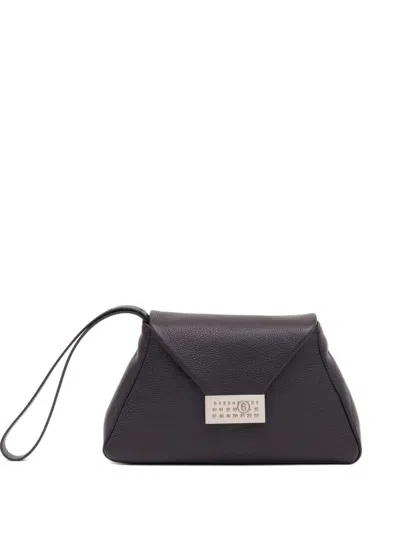 Mm6 Maison Margiela Numeric Leather Clutch In Black