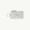 Mm6 Maison Margiela Numeric Leather Key Ring Pouch In Metallic