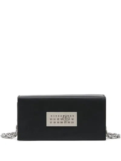 Mm6 Maison Margiela Numeric Leather Mini Bag In Black