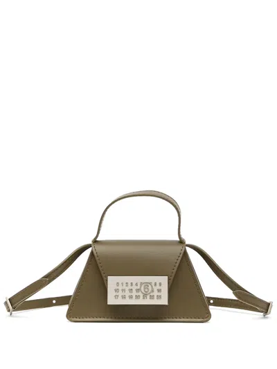 Mm6 Maison Margiela Numeric Leather Mini Bag In Green