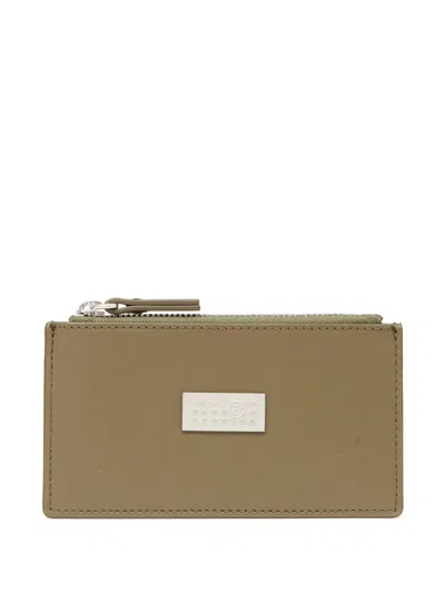Mm6 Maison Margiela Numeric Leather Wallet In Neutrals