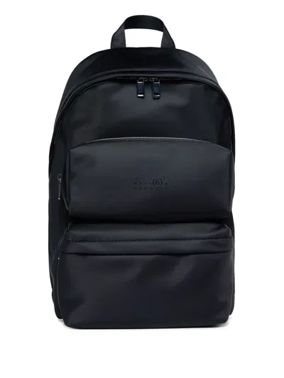 Mm6 Maison Margiela Kids' Numeric-logo Backpack In Black