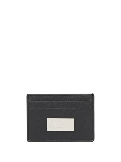 Mm6 Maison Margiela Numeric-logo Leather Cardholder In Black
