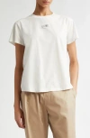 Mm6 Maison Margiela Mm6 By Maison Margiela Crewneck T-shirt With Front Logo Patch Detail In Off White