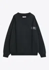 Mm6 Maison Margiela Numeric Logo Print Crewneck Sweatshirt In Black