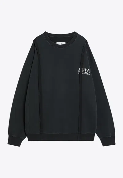 Mm6 Maison Margiela Numeric Logo Print Crewneck Sweatshirt