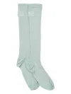 Mm6 Maison Margiela Numeric Logo Ribbed Socks In Green
