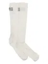 Mm6 Maison Margiela Numeric Logo Ribbed Socks In Neutral