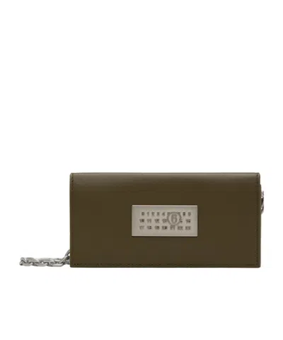 Mm6 Maison Margiela Khaki Numeric Chain Wallet Bag In T7428 Dark Olive