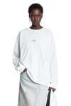 Mm6 Maison Margiela White Numeric Signature Long Sleeve T-shirt In White
