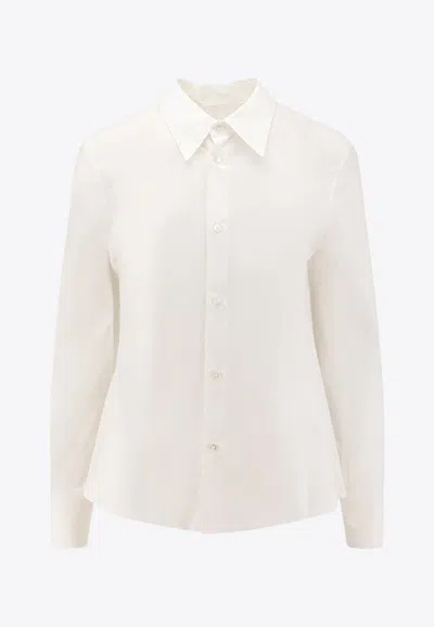 Mm6 Maison Margiela Numeric Long-sleeved Shirt In White