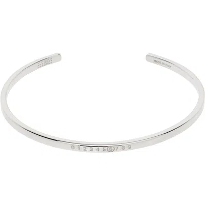 Mm6 Maison Margiela Numeric Minimal Signature Cuff Bracelet In Metallic