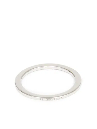 Mm6 Maison Margiela Numeric Minimal Signature Engraved Ring In Silver