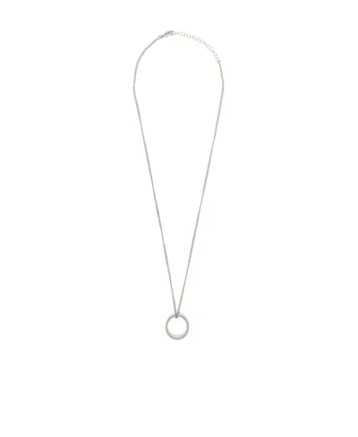 Mm6 Maison Margiela Numeric Minimal Signature Polished-finish Necklace In White