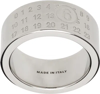 Mm6 Maison Margiela Numeric Minimal Signature Ring In Metallic