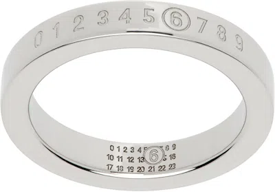 Mm6 Maison Margiela Numeric Minimal Signature Ring In Silver