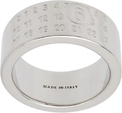 Mm6 Maison Margiela Numeric Minimal Signature Ring In Gray