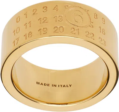 Mm6 Maison Margiela Numeric Minimal Signature Ring In Yellow