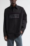 Mm6 Maison Margiela Numeric Motif Button-up Shirt In Black