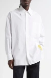 Mm6 Maison Margiela Numeric Motif Label Button-up Shirt In White