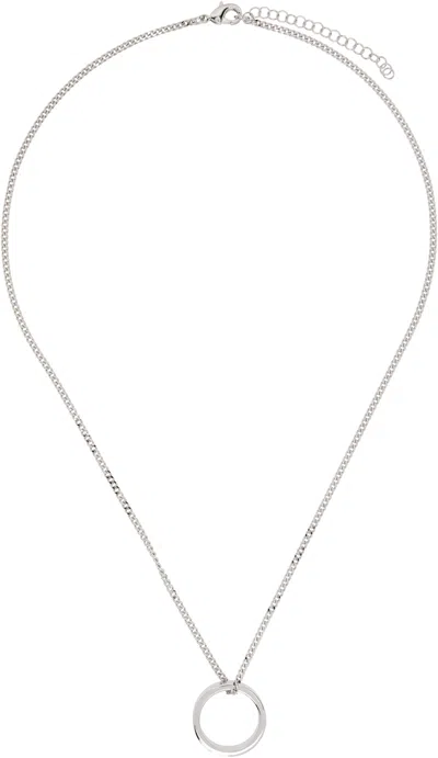 Mm6 Maison Margiela Mm6 Inspired Minimal Logo Mini 6mm Pendant Ring In Metallic