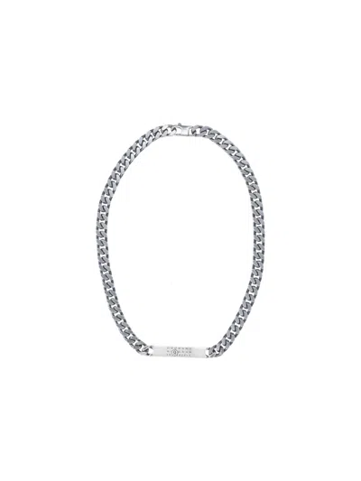 Mm6 Maison Margiela "numeric" Necklace In Silver