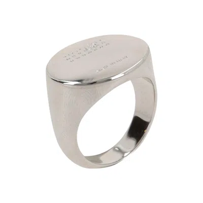 Pre-owned Mm6 Maison Margiela Numeric Oval Ring 'palladio' | Silver | Men's Size 7