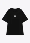 Mm6 Maison Margiela Numeric Patch Crewneck T-shirt In Black