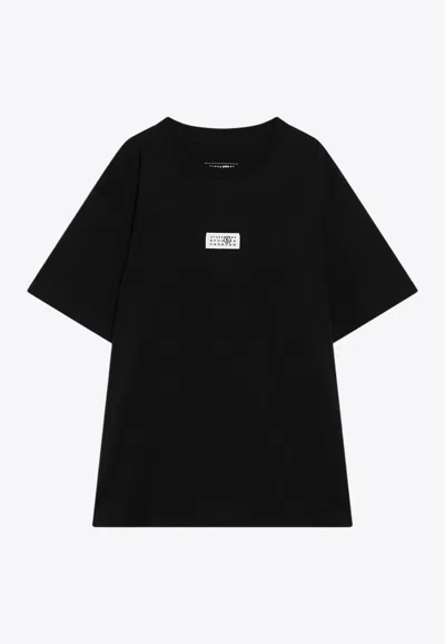 Mm6 Maison Margiela Numeric Patch Crewneck T-shirt In Black