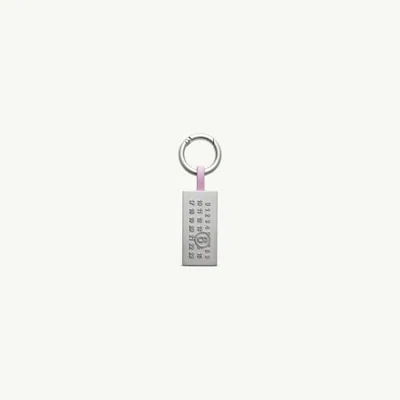 Mm6 Maison Margiela Numeric Plaque Bag Charm In Metallic
