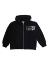 Mm6 Maison Margiela Black Hoodie With Fixed Hood And Logo On The Front In Cotton Boy In Black