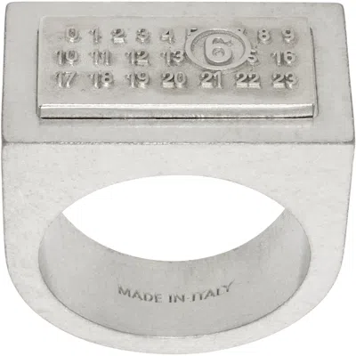 Mm6 Maison Margiela Numeric Rectangle Ring In Red