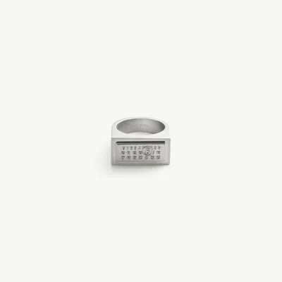 Mm6 Maison Margiela Numeric Rectangle Ring In Metallic