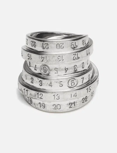 Mm6 Maison Margiela Numeric Ring In Silver