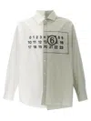 Mm6 Maison Margiela Asymmetric Numeric Shirt With In Multicolor
