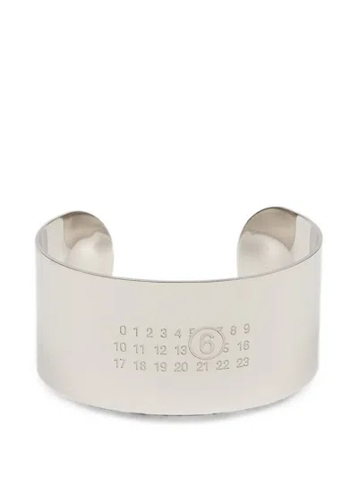 Mm6 Maison Margiela Numeric Signature Cuff Bracelet In Metallic