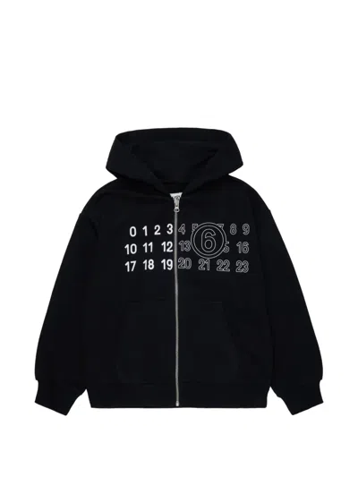 Mm6 Maison Margiela Numeric Signature Hoodie In Black