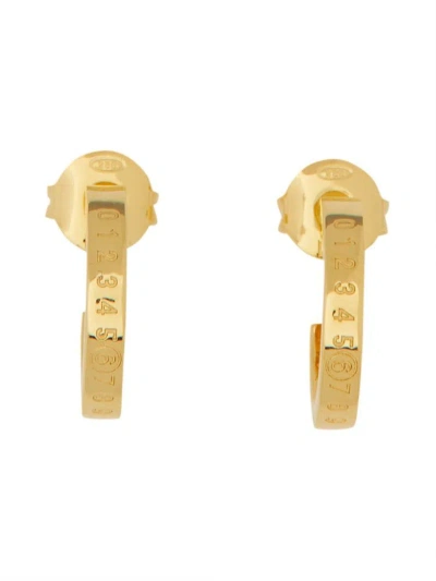 Mm6 Maison Margiela Numeric Signature Hoop Earrings In Gold