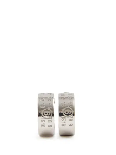 Mm6 Maison Margiela Numeric Signature Hoop Earrings Woman Silver