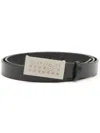 Mm6 Maison Margiela Numeric Signature Leather Belt In Black