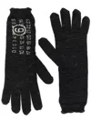 Mm6 Maison Margiela Dark Grey Numeric Signature Mm6 Gloves In Black