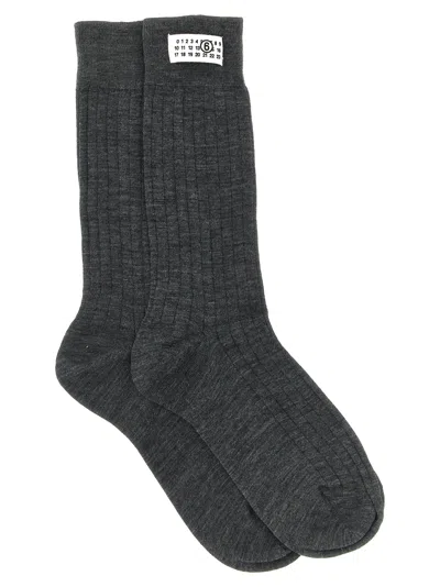 Mm6 Maison Margiela 'numeric Signature Mm6' Socks In Gray