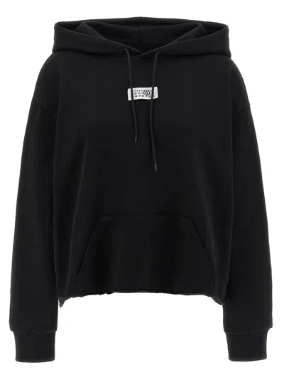 Mm6 Maison Margiela Mm6 By Maison Margiela Relaxed-fit Cotton Hoodie With Adjustable Drawstring In Blue