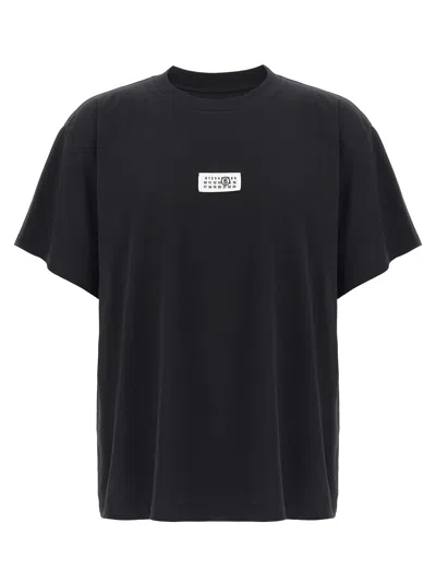 Mm6 Maison Margiela Numeric Signature Logo Crew Neck T Shirt In Black